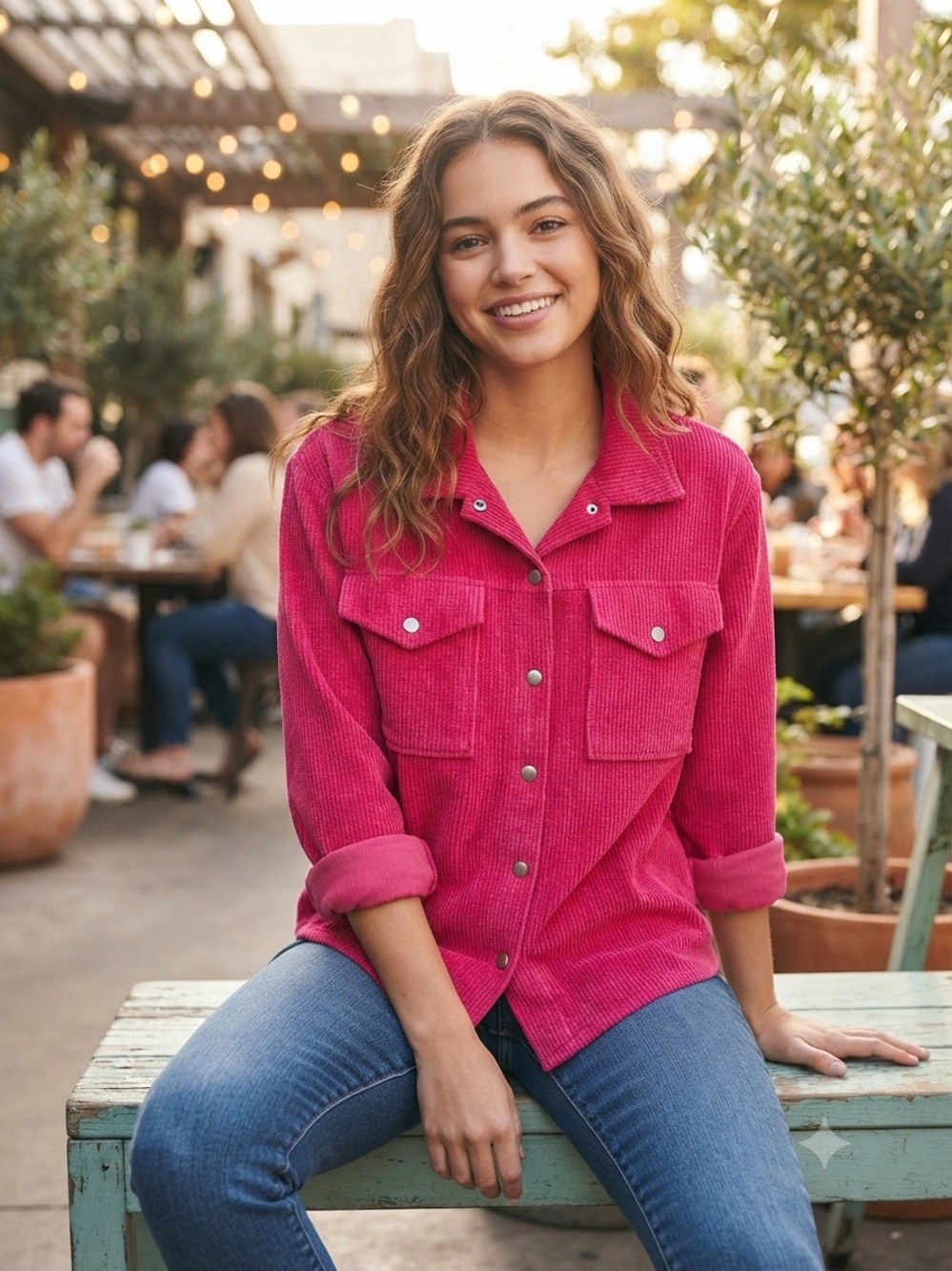 Take 50% OFF- Wlild Fable Women’s Fancy Hot Pink Button Down, Size-S